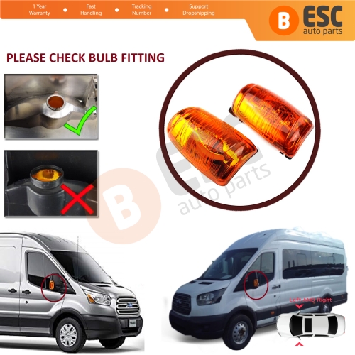 Side Door Wing Mirror Amber Indicator Lamp Lens Left Right for Ford Transit MK8 T18 V363 2013-On 1847390 1847388 