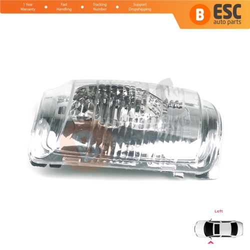 Left Side Door Wing Mirror White Clear Indicator Lamp Lens for Ford Transit MK8 T18 V363 2013-On 1847387 