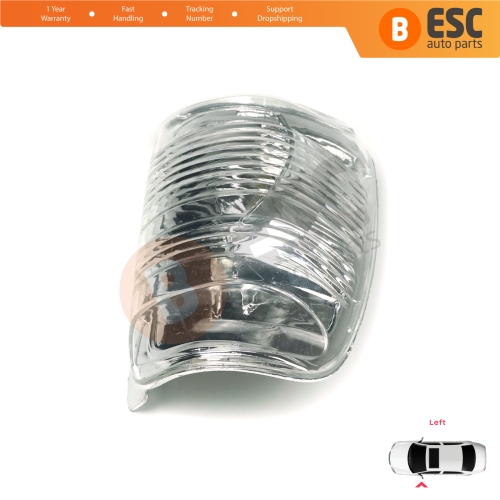 Left Side Door Wing Mirror White Clear Indicator Lamp Lens for Ford Transit MK8 T18 V363 2013-On 1847387 