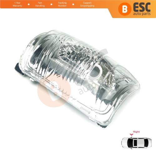 Right Side Door Wing Mirror White Clear Indicator Lamp Lens for Ford Transit MK8 T18 V363 2013-On 1847389 