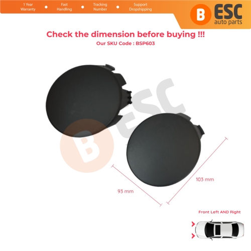 Front Bumper Fog Lamp Plug Light Hole Cover Cap Left and Right For Renault Clio MK2 II BB CB Symbol Thalia MK1 I LB 1998-2016 7701209099
