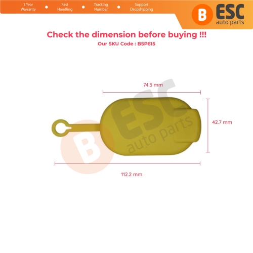 Windshield Washer Fluid Bottle Tank Yellow Plastic Cap 7700411279 7700812930 for Renault Dacia