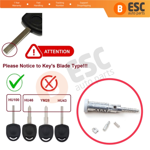 Steering Wheel Ignition Lock Barrel Locking Cylinder Shaft Rod HU100 For Vauxhall Opel Corsa Meriva A Combo Tigra Astra Vectra