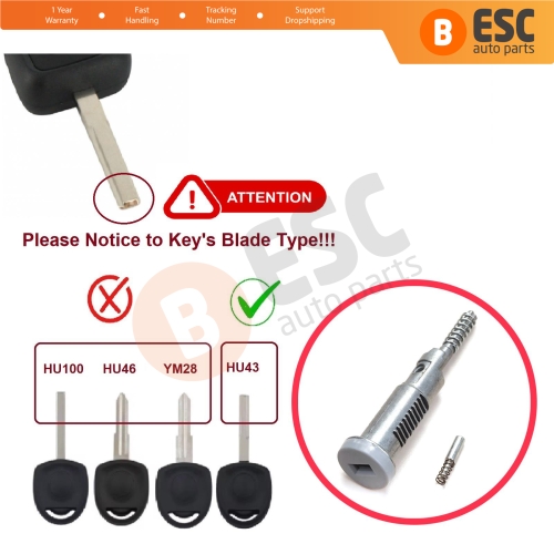 Steering Wheel Ignition Lock Barrel Locking Cylinder Shaft Rod HU43 For Vauxhall Opel Omega Senator Ascona Calibra Vectra