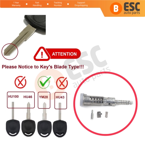 Steering Wheel Ignition Lock Barrel Locking Cylinder Shaft Rod YM28 For Opel Meriva Zafira Combo Corsa Astra Tigra