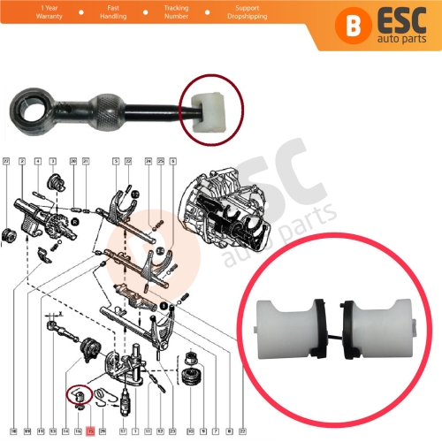 Gear Lever Selector Bush for Renault 19 Megane Clio Kangoo Laguna Scenic Twingo Dacia Logan Sandero 7700872205