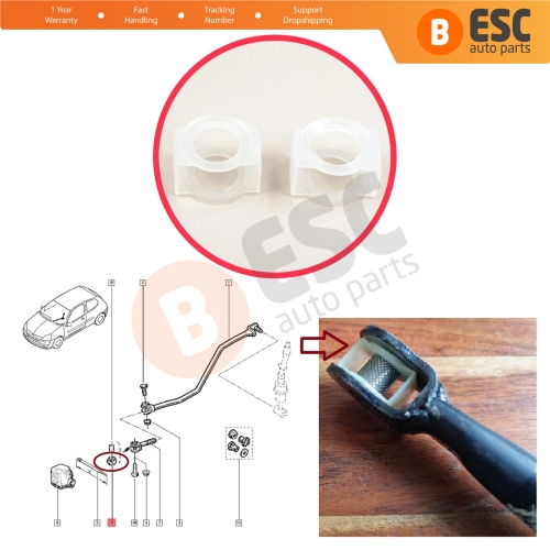 2 Pieces Gearbox Gear Linkage Selector Rod End Bush Seal for Renault 19 Megane Clio Kangoo Laguna Scenic Twingo Dacia Logan Sandero 7700743133