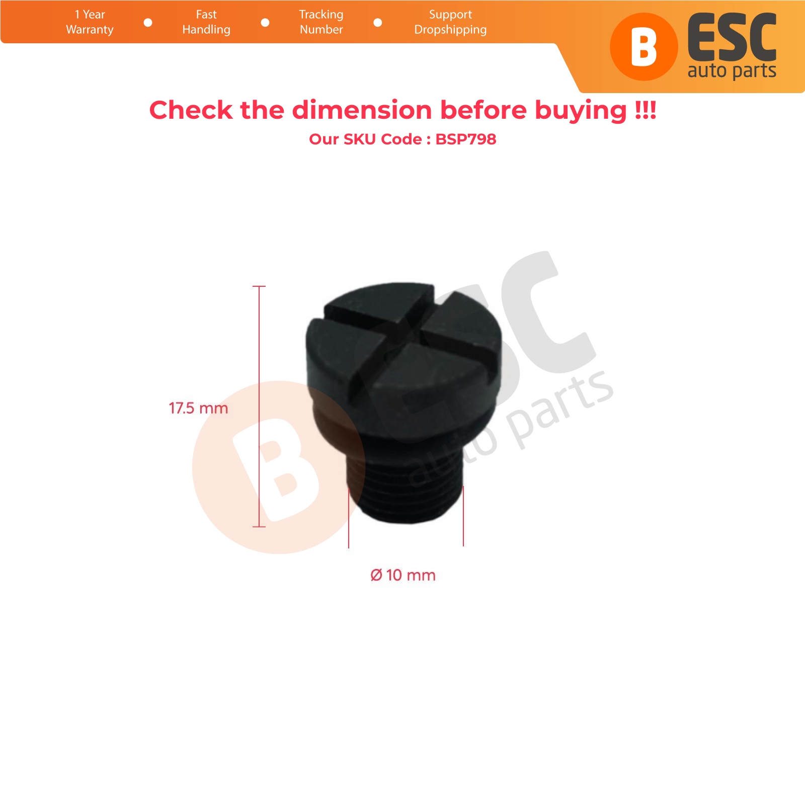 ESC Auto Parts ESP798 Coolant Bleeder Screw Radiator Hose Bleed Vent