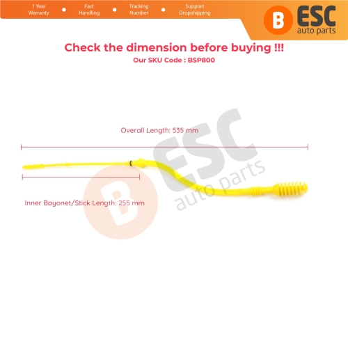 Oil Level Measurer Rod Dipstick 255 mm for Renault Dacia Nissan 1.2 Engine 8200255423 8200049622