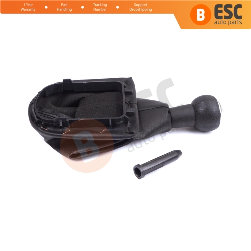 Gear Shift Stick Knob Black Boot Gaiter Set 7588.VQ For Peugeot 307