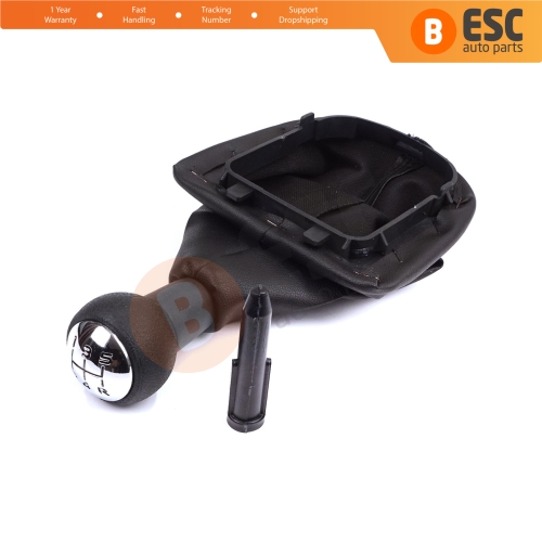 Gear Shift Stick Knob Black Boot Gaiter Set 7588.VQ For Peugeot 307