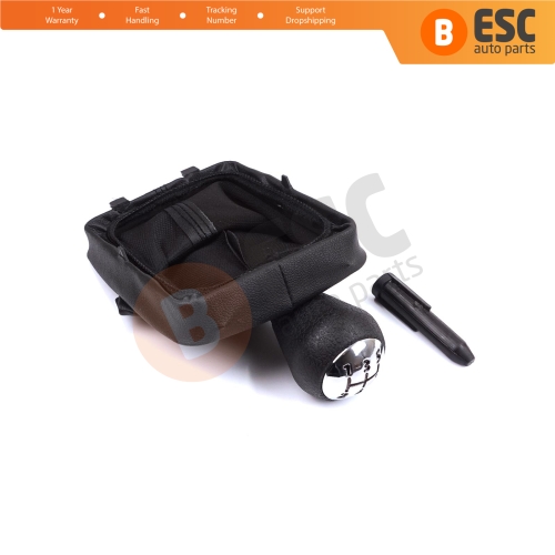 Gear Shift Knob Black Boot Gaiter Set 7588PC 2403.AP For Peugeot 206 206+