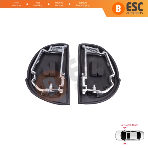 Side Wing Mirror Rubber L+R Seal Metal Frame For Mercedes W210 S210 W140 W202 S202 SL R129 Facelift