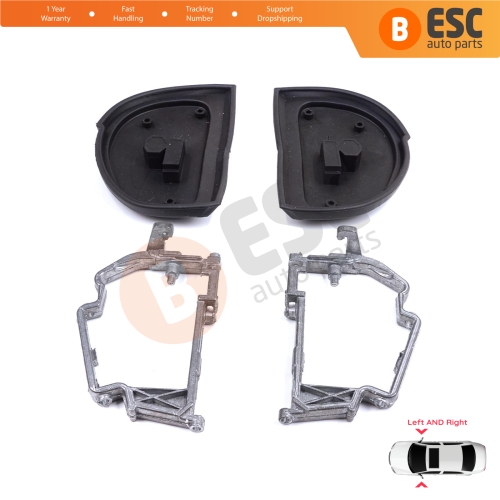 Side Wing Mirror Rubber L+R Seal Metal Frame For Mercedes W210 S210 W140 W202 S202 SL R129 Facelift