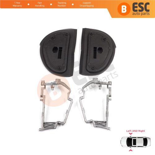 Side Wing Mirror Rubber L+R Seal Metal Frame For Mercedes W210 S210 W140 W202 S202 SL R129 Facelift