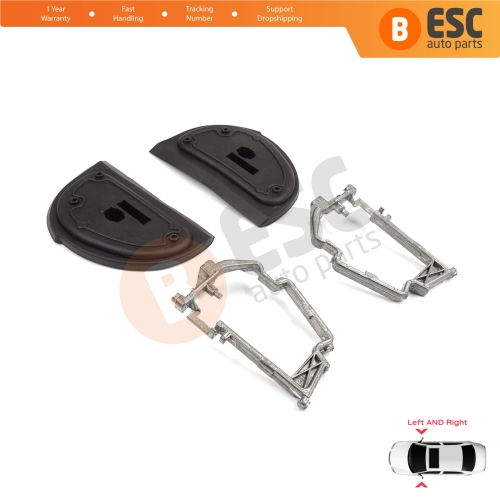 Side Wing Mirror Rubber L+R Seal Metal Frame For Mercedes W210 S210 W140 W202 S202 SL R129 Facelift