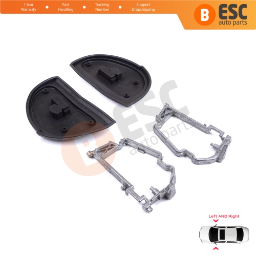 Side Wing Mirror Rubber L+R Seal Metal Frame For Mercedes W210 S210 W140 W202 S202 SL R129 Facelift