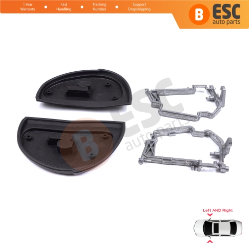 Side Wing Mirror Rubber L+R Seal Metal Frame For Mercedes W210 S210 W140 W202 S202 SL R129 Facelift
