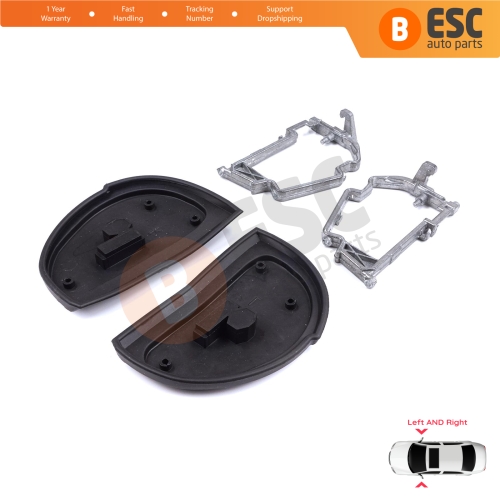 Side Wing Mirror Rubber L+R Seal Metal Frame For Mercedes W210 S210 W140 W202 S202 SL R129 Facelift