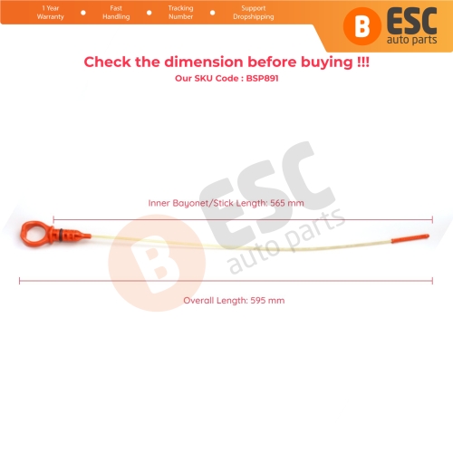 Oil Level Measurer Rod Dipstick 565 mm for Peugeot Citroen 1.6 HDI Engine 1174G2