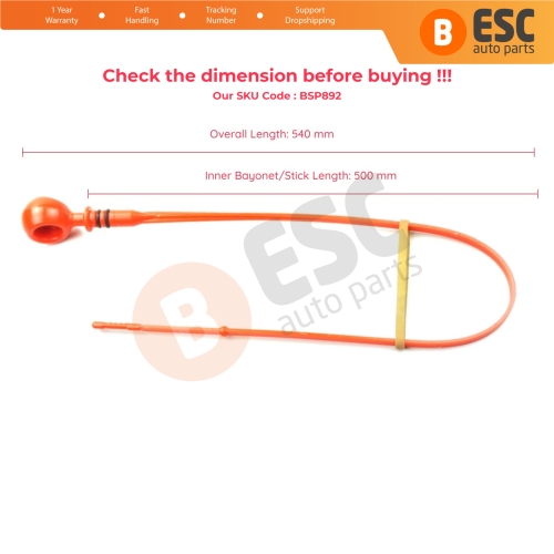 Oil Level Measurer Rod Dipstick 500 mm for Honda Civic 2006-2015 HR-V 2016-2022 1.8L L4 15650-RNA-A00