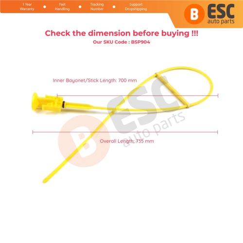 Oil Level Measurer Rod Dipstick 700 mm for Renault Opel Nissan Vauxhall 2.5 Diesel G9U632 G9U650 Engines 8200457625
