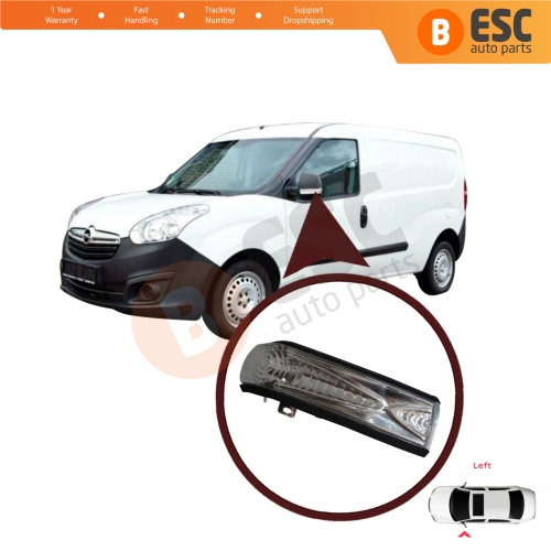 Side Door Wing Mirror Indicator Lamp White Lens Left 71765449 95511536 1428578 for Fiat Doblo 2 Opel Combo D
