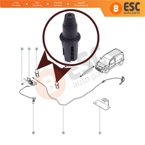 Engine Bonnet Hood Adjuster Prop Holder Wedge Rubber Stop 540505076R For Renault Kangoo MK2