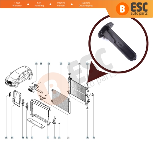 Radiator Pillar Fixing Pin Locator Support Mounting Clip 214450001R for Dacia Duster Dokker Lodgy