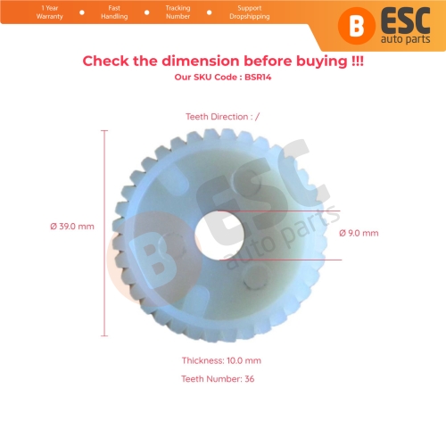 Sunroof Motor Repair Gear for Alfa Romeo 36 Teeth Diameter 39 mm