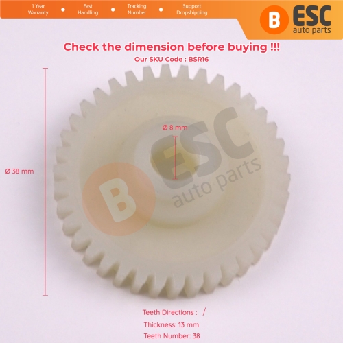 Sunroof Motor Repair Gear 38 Teeth for Porsche 911 Mercedes W163 C208 A208 Nissan Primera P12 Altima L31