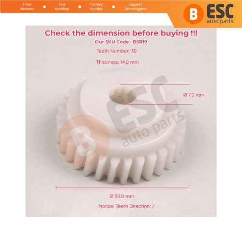 Sunroof Motor Gear 30-Teeth for Citroen C3 FC Toyota Avensis T22 Corona T21 Zafira A Porsche 911 Mercedes W163 C208 A208 Nissan Primera P12 Altima L31