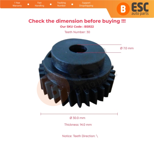 Sunroof Motor Gear 30-Teeth for Citroen C3 FC Toyota Avensis T22 Corona T21 Zafira A Porsche 911 Mercedes W163 C208 A208 Nissan Primera P12 Altima L31
