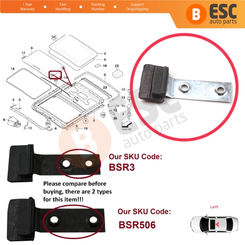 Sunroof Shade Curtain Left Side Slider for BMW 3 Series E46 2003-2006 Facelift 54137134516