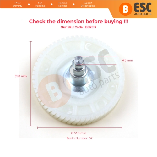 Sunroof Motor Repair Gear Cog W/ Shaft for Renault Megane Clio Scenic MK1 MK2 Peugeot 206 206+ 207 7701469319