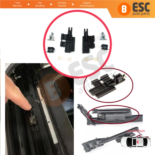 8 Pieces Sunroof Slider Guide Rail Left Right Bracket Clips Set for BMW 5 Series E39 1996-2003 4/5 Door X5 E53 2000-2006 811694522 811694523