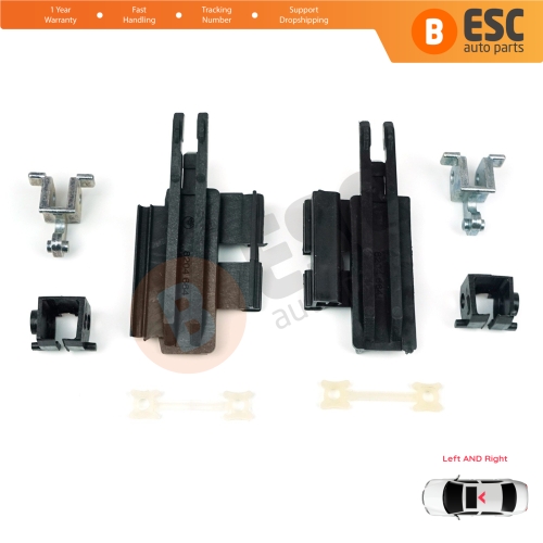 8 Pieces Sunroof Slider Guide Rail Left Right Bracket Clips Set for BMW 5 Series E39 1996-2003 4/5 Door X5 E53 2000-2006 811694522 811694523
