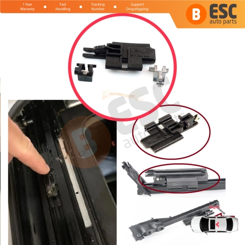 4 Pieces Sunroof Slider Guide Rail Bracket Clips Right Side for BMW 5 Series E39 1996-2003 4/5 Door X5 E53 2000-2006 811694522 54128202296