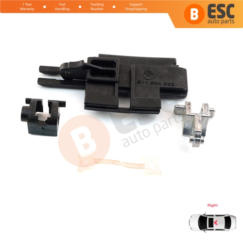 4 Pieces Sunroof Slider Guide Rail Bracket Clips Right Side for BMW 5 Series E39 1996-2003 4/5 Door X5 E53 2000-2006 811694522 54128202296