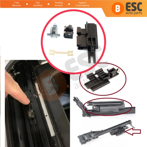 4 Pieces Sunroof Slider Guide Rail Bracket Clips Left Side for BMW 5 Series E39 1996-2003 4/5 Door X5 E53 2000-2006 811694523 54128202295