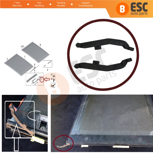 2 Pieces Sunroof Curtain Slider Suspended Headliner Parts Rear for BMW 3 E91 5 E61 X3 E83 X5 E53 E70 Cullinan RR31 54107198762