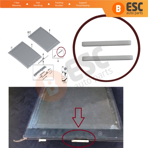 2 Pieces Sunroof Curtain Slider Suspended Headliner Parts Rear for BMW 3 E91 5 E61 X3 E83 X5 E53 E70 Cullinan RR31 54137155683 