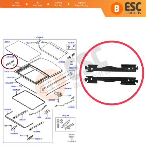 Sunroof Rail Sliding Roof Guide Repair Kit for Hyundai I30 MK1 FD Land Rover Freelander MK2 L359 Nissan Qashqai MK1 J10 Renault Modus Grand Modus
