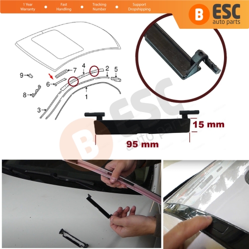 Roof Molding Port Bag Cover 2046983530 for Mercedes C Class W204 2007-2014 95 mm*15 mm