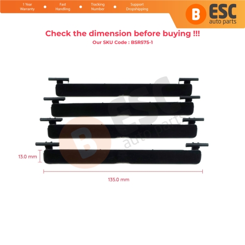 4 Pieces Roof Rack Port Cover Trim 135 mm X 13 mm for BMW 5 F10 F11 51137274739 