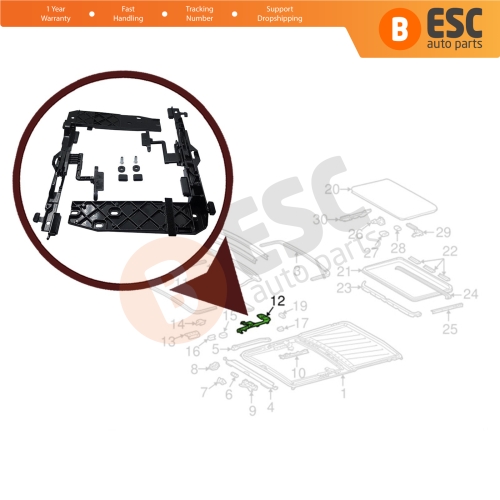 Sunroof Holder Lifting Slide Angle Hatch Brackets 1267801512 for Mercedes W126 W463