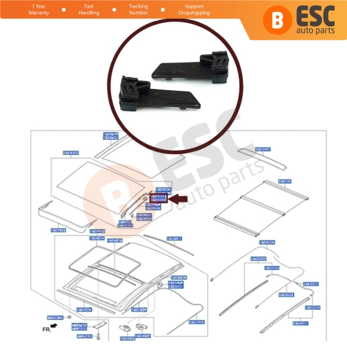 Sunroof Slider Sled Assembly Rear Bracket Set 81698A5000 81699A5000 for Hyundai I30 Elantra GT