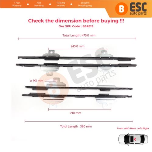 Sunroof Curtain Guide Rail Sliding Bracket Front Rear for BMW X1 E84 MK1 2009-2014 54102993888 