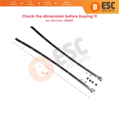 Panoramic Sliding Roof Sunroof Glass Slider Guide Repair Set for Mercedes GLE Class C292 W292 Coupe 2015-2019 2927800600 700 Length 72 cm