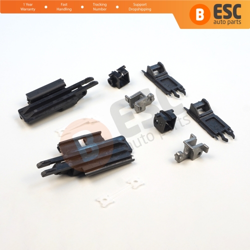 10 Pieces Sunroof Slider Guide Rail Left Right Bracket Clips Set for BMW 5 Series E39 1996-2003 4/5 Door X5 E53 2000-2006 811694522 811694523